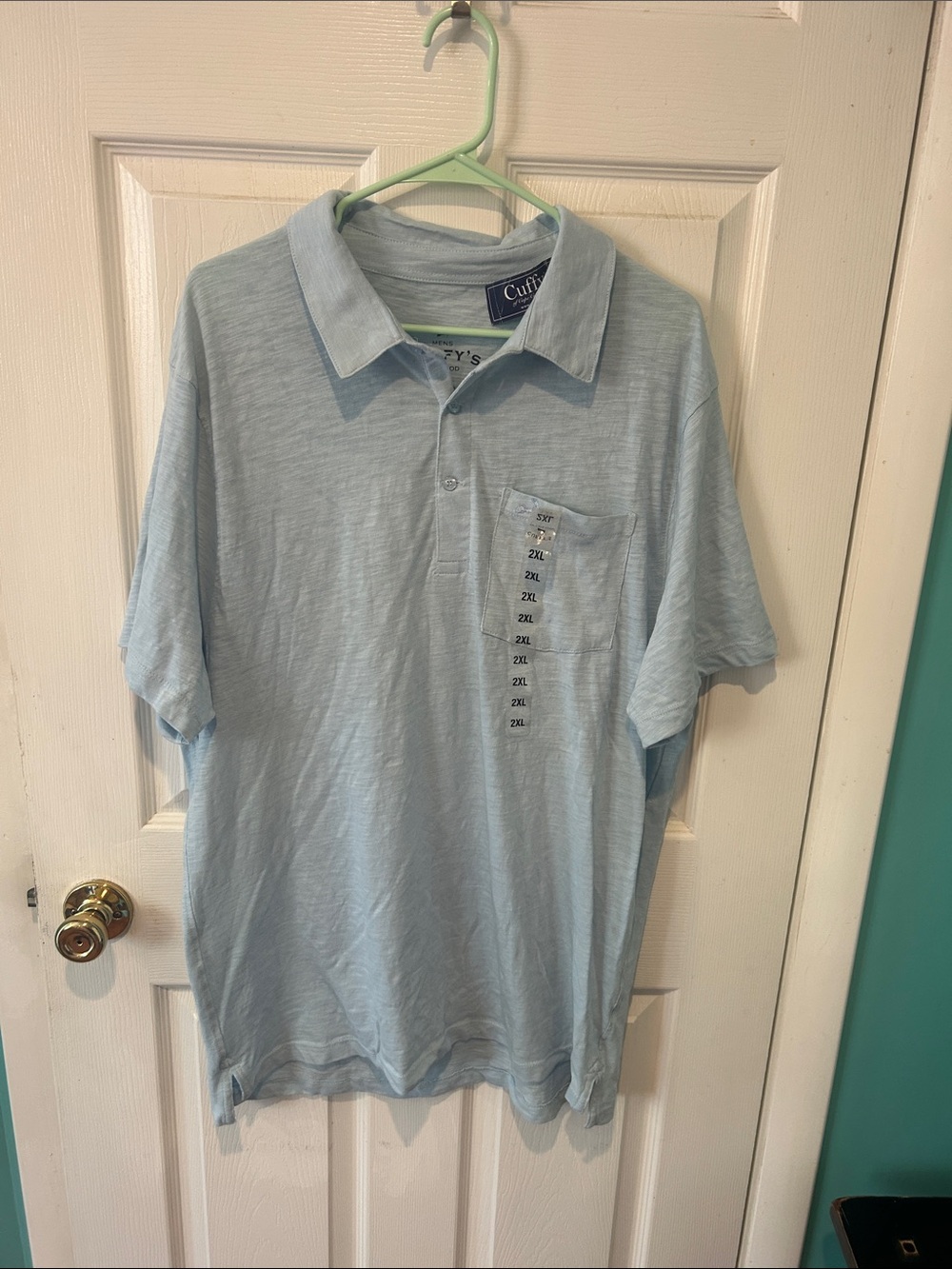 Cutty's Light Blue Men's Polo with Chest Pocket